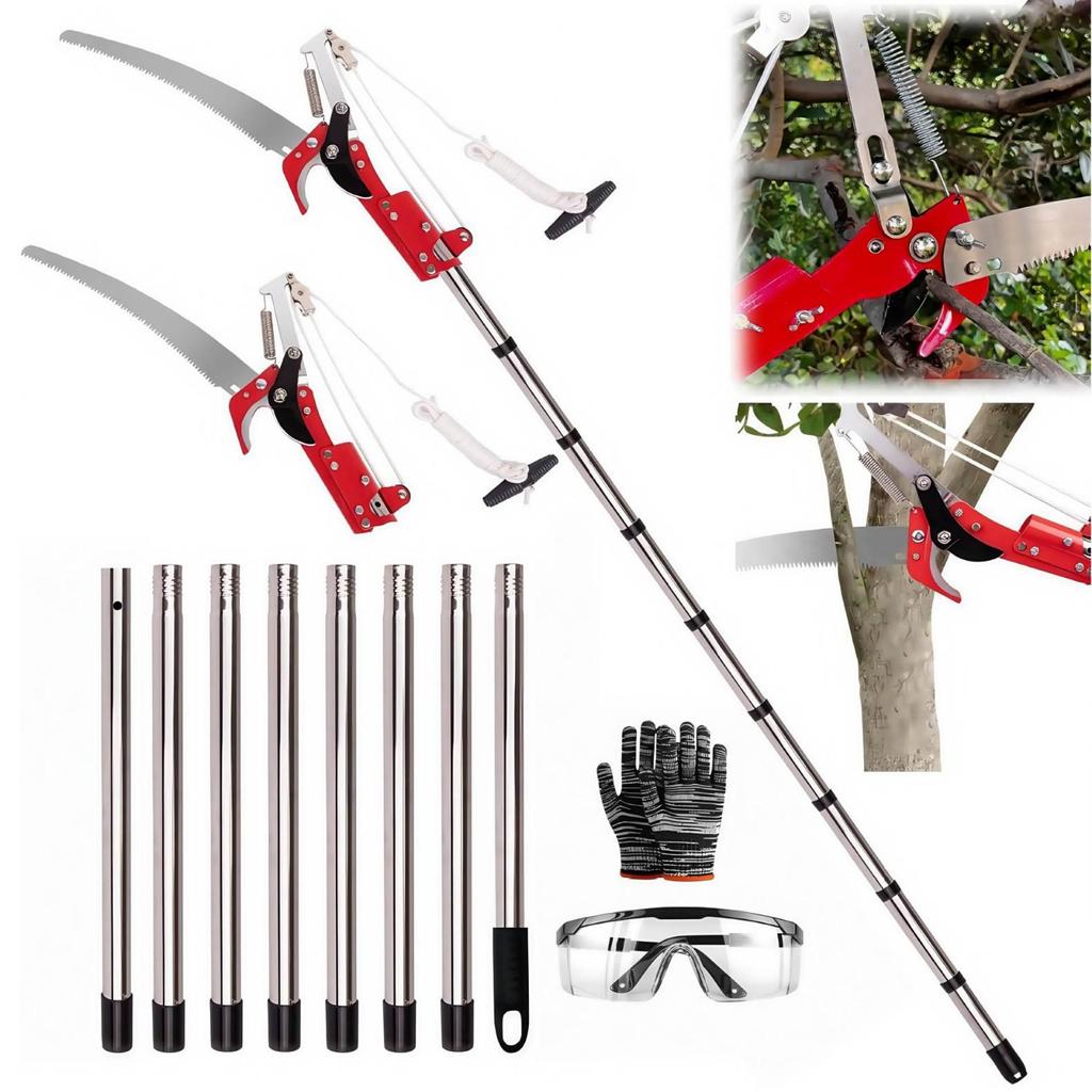 High-Altitude Garden Pruner & Saw: Dual-Use Pulley System with Pull Rope for Easy Pruning