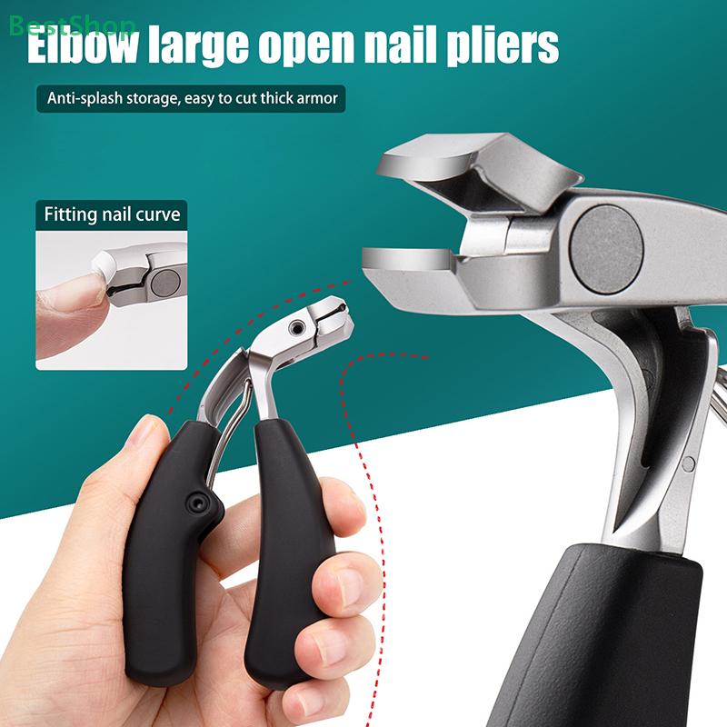 1*Pipe Bend Curved Nail Clippers With Large Opening,Anti-splash Storage Nail Scissors For The Elderly Thick Toenails Heavy Duty