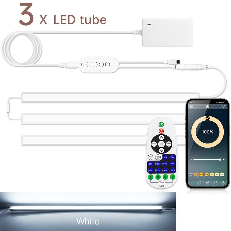 Wireless Bluetooth Remote Control Under Cabinet LED Unit Lights Bar 12V Dimmable Aluminium Tube For Kitchen Counter Closet Lamp