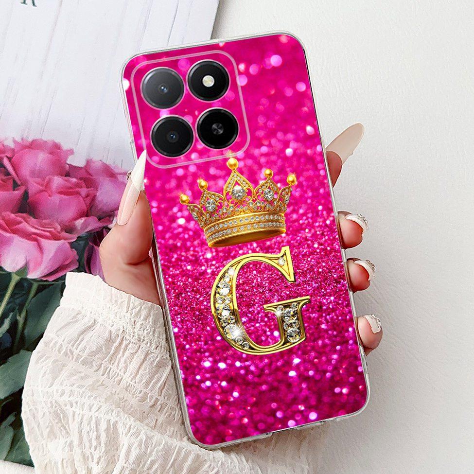Clear For Honor X5b GFY-LX2 Case X5b Plus Fashion Luxury A-Z Letters Soft Back Cover For Honor X5b Plus Phone Case GFY-LX2P