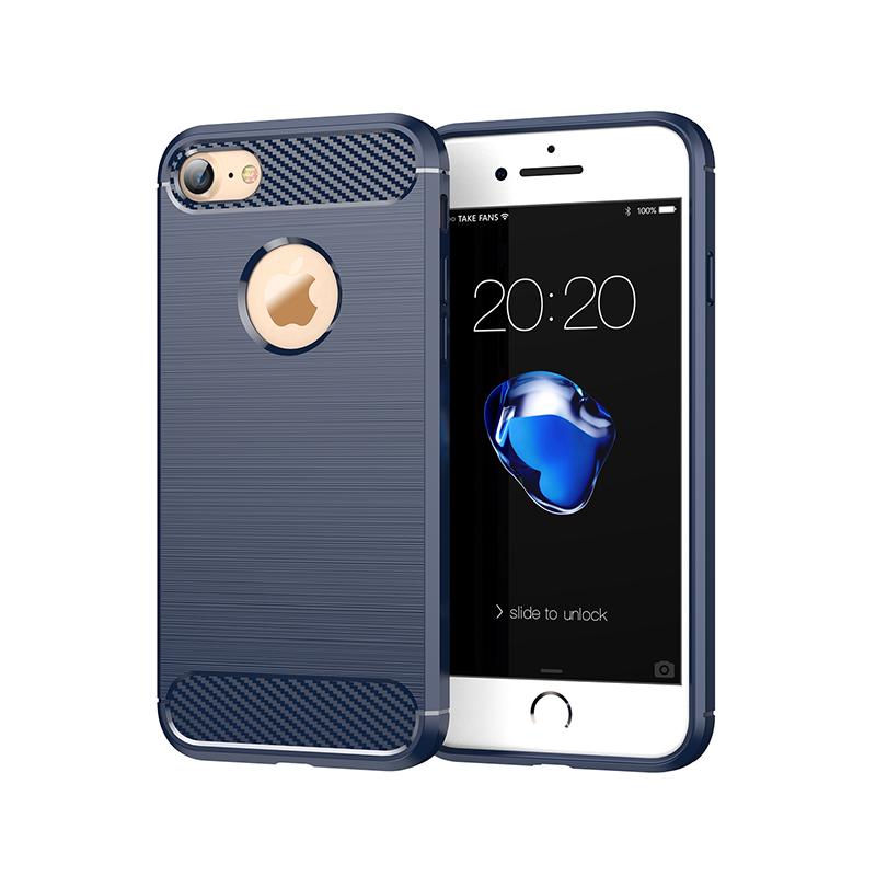 Carbon Fiber Shockproof Silicone Bumper Case for Apple iPhone 8, Cover For iPhone 7, 4.7 inch