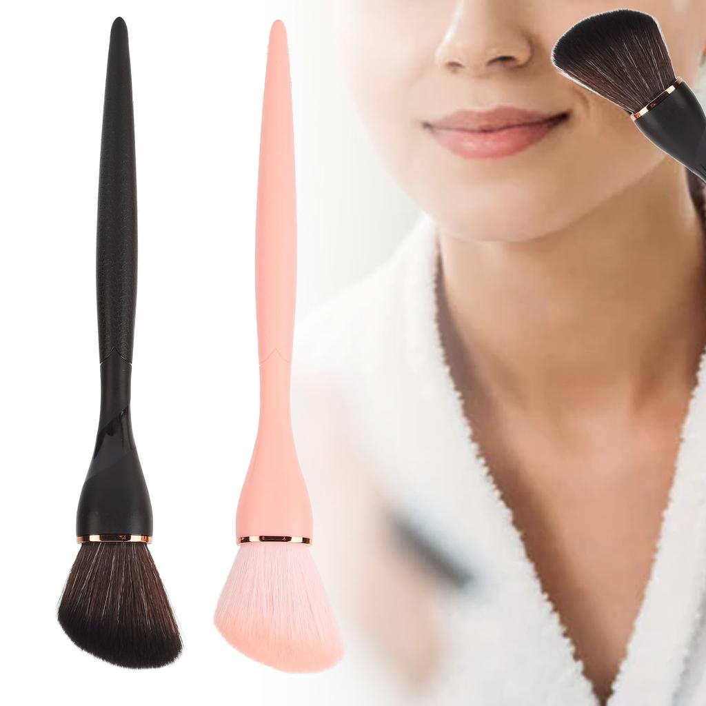 2PCS Angled Contour Brush Black Pink Artificial Fiber Accurate Coloring Soft Bristle Makeup Brush Set