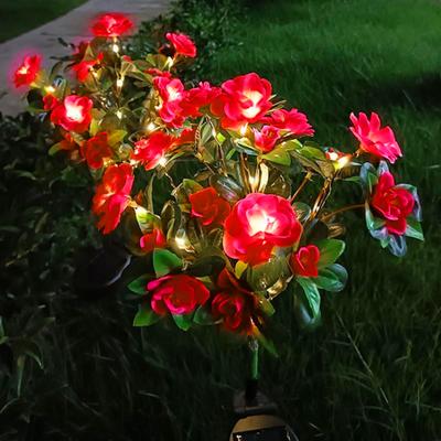 Garden Bloom Light Artificial Azalea Flower Stake Lamp LED Waterproof Pathway Light
