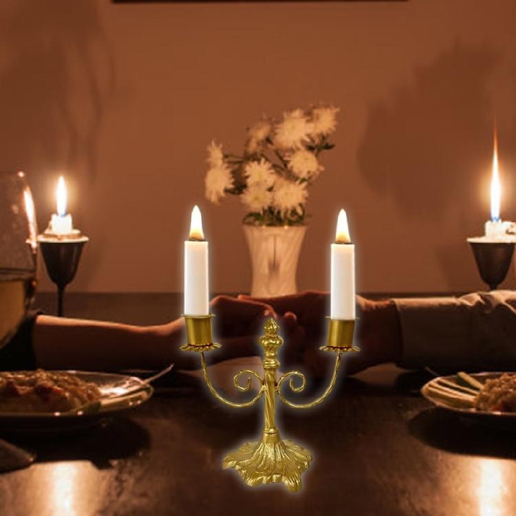 Iron Candle Holder Elegant Vintage Antique 2 Arms Candlestick Table Centerpieces Metal Candelabra Weddings Event Decors