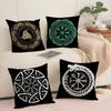 Pattern VVikingS AAmuletS Cushion Cover Short plush Doublesided Print Square Throw Pillow Covers Sofa Home Cushion Decor