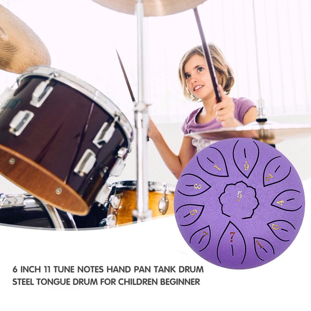 Glucophone 6 Inch 11 Notes Steel Tongue Drum Key G Ethereal Drum Yoga Meditation Musical Instrument Percussion Musical