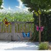 Striped Butterfly Fine Metal Wall Decoration Toy For Garden Home Gift Decor