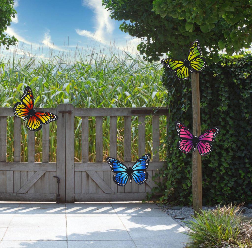 Striped Butterfly Fine Metal Wall Decoration Toy For Garden Home Gift Decor