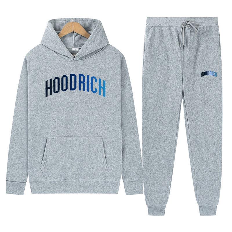 Hoodrich Neues grenzüberschreitendes Sportbekleidungsset: Hoodie & Sweatshirt mit Muster Zweiteiler
