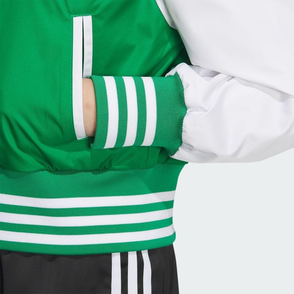 Adidas Originals Color Block Striped Retro Sports Zip Jacket Women Jackets Green IU4769