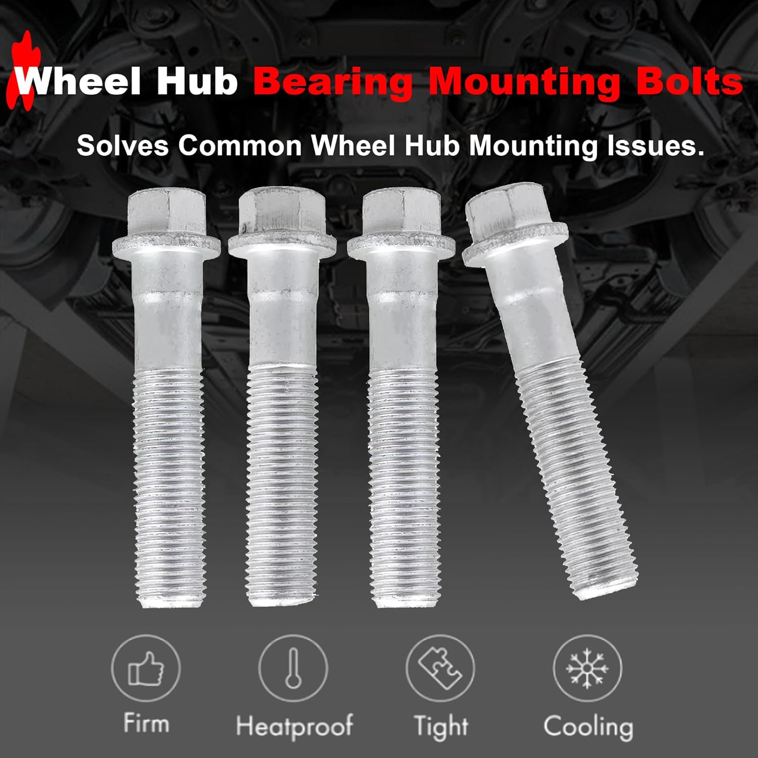 

917-519 4pcs Front Wheel Hub Bearing Mounting Bolts Hardware Kit Compatible with Chevrolet Silverado 2500 3500 Express Suburban GMC Sierra 2500