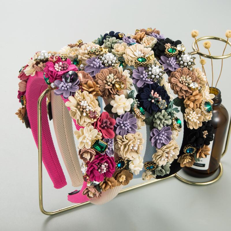 

Аксессуары для волос, модные украшения для волос в стиле барокко, женские волосы, повязка на голову с жемчугом, стиль, цветок