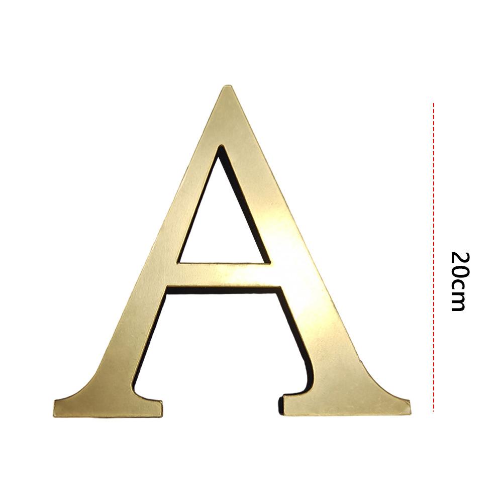 Stikere de Perete Acrilice 3D cu Litere Engleze de 20cm, Litere Decorative, Decorațiuni de Perete, Ornamente de Perete cu Alfabetul Auriu pentru Artă Murală