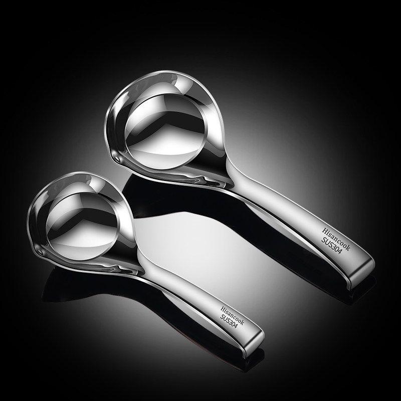 304 Stainless Steel Spoon for Home Use, Large Soup Spoon with Long Handle, Wall-Mounted Spoon, Deepened and Thickened Porridge Spoon, Soup Spoon