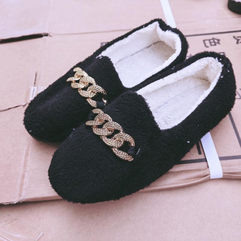Doudou shoes, warm in autumn and winter, thick-soled new Mao Mao shoes, flat-soled versatile cotton shoes, velvet mother