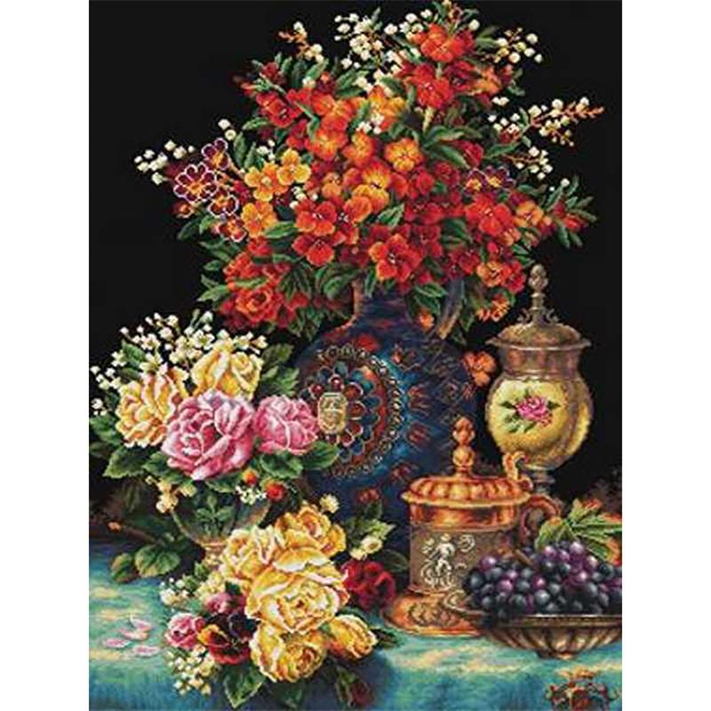 5D DIY Diamond Painting Beautiful Flower Mosaic Diamond Embroidery Painting Full Round Rhinestone Home Decor Gift