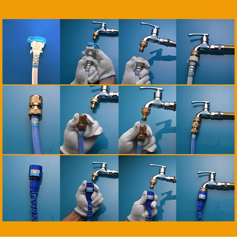 1/2/5Pcs Brass Garden Hose Quick Connectors - Universal 1/2" & 3/4" Tap Fittings for Water Hose Pipes