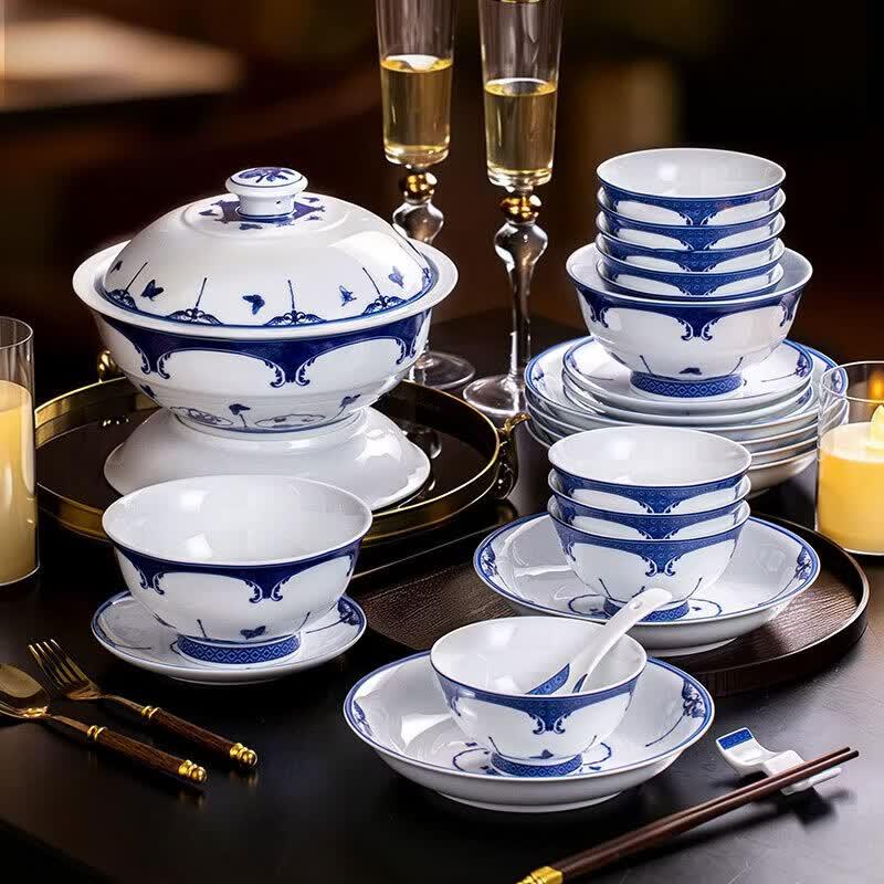 Aowei Jingdezhen Underglaze Ceramic Dinnerware Set