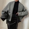Women's Fashion Solid Color Collar Long Sleeve Pocket Button Jacket