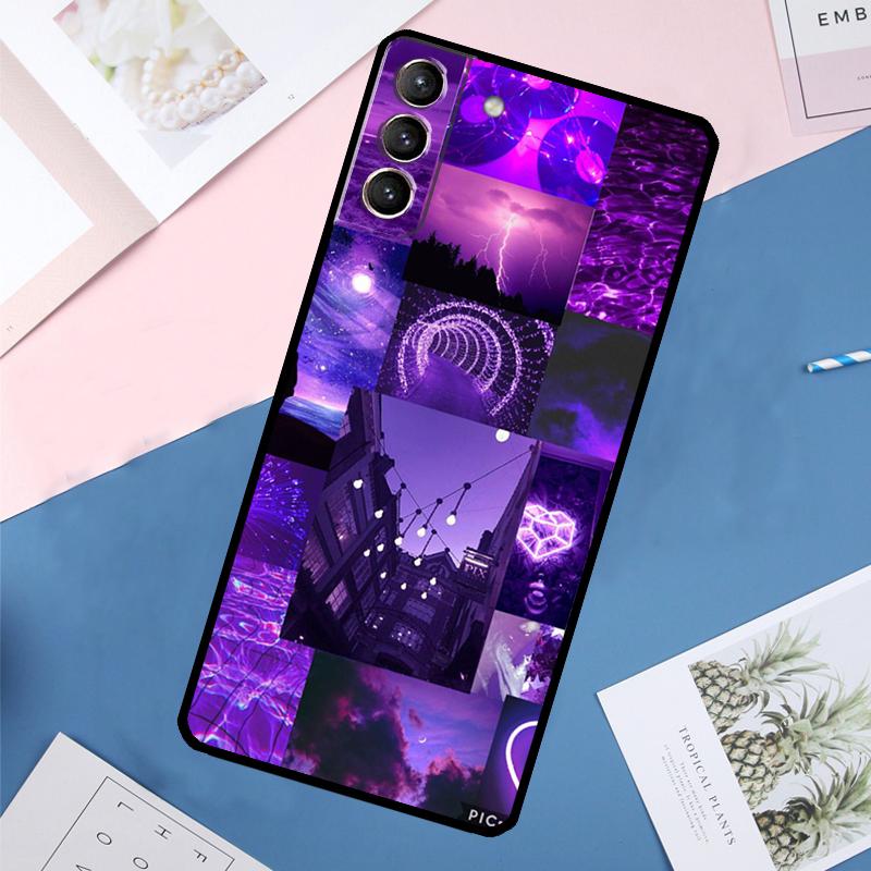 

Фиолетовый Эстетичный Чехол Для Samsung Galaxy S25 Ultra S21 S22 S24 S23 Ultra S9 S10 Plus S21 FE S25 FE Задняя Крышка Galaxy S24Ultra
