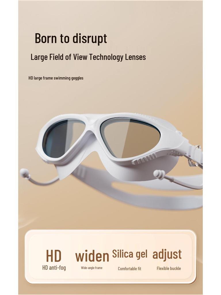 Wysokiej rozdzielczości Wodoodporne Gogle Pływackie Przeciwmgielne z Korekcją Wzroku dla Dorosłych z Przezroczystą Soczewką Szerokokątną