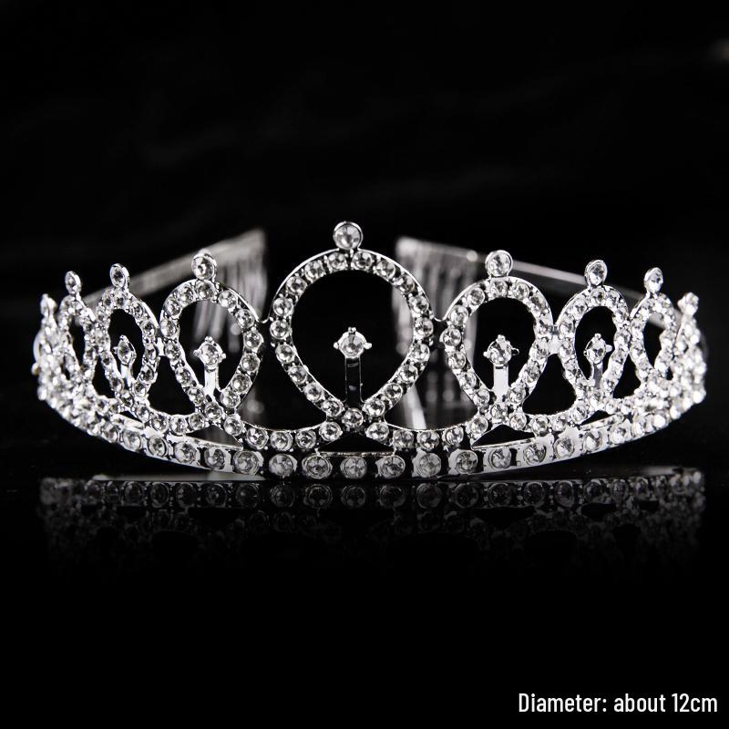 Children's Pearl Crystal Tiara Headband - Birthday Crown Cake Decoration and Adult Hair Accessory