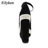 Fashion Eilyken Summer Street Style Peep Toe Solid Platform Wedges Sandals High Heels Women Straw Party Ankle-Wrap Shoes