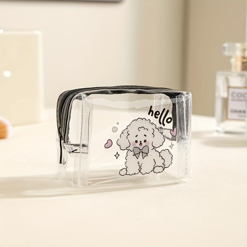 Transparent PVC Mini Portable Storage Bag Multifunctional Cute Animal Print Purse For Travel