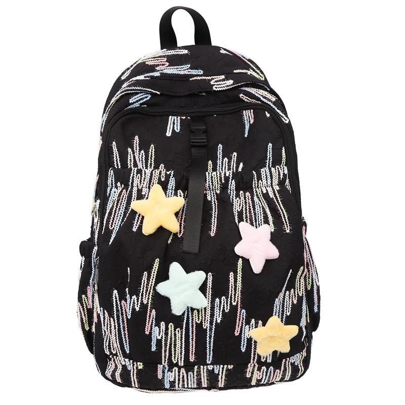 Junior High School Schoolbag Colorful Embroidery Women's Large Capacity Backpack Student Backpack