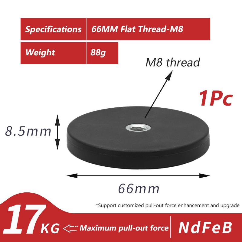 1/2Pcs 43/66/88Mm Bolt Mini Magnetic Base Mount Bracket Clamp Led Work Light Bar Holder For Suv Offroad M4/M6/M8 Internal Thread