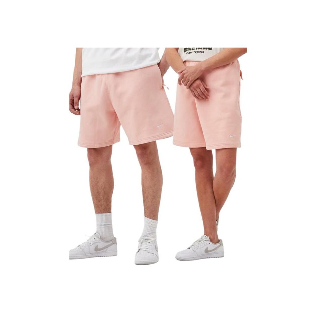 Nike Solo Swoosh Fleece Shorts Bleached Coral/White Men Streetwear DV3055-697