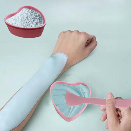10Pcs Plastic Facial Mud Mixing Bowl with Spatula Women DIY Face Clay Love Heart Stirring Bowl Professional Home Salon Beauty Skincare Mixing Bowl