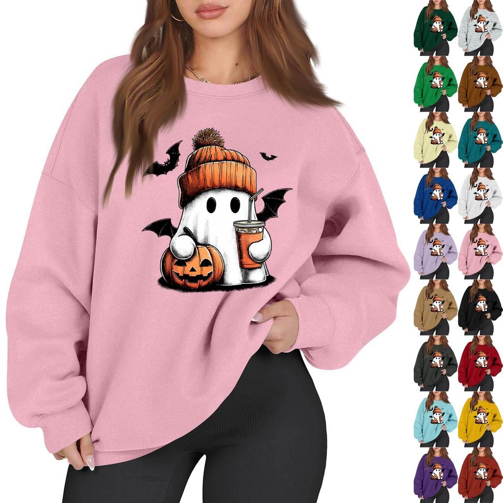 Women's Casual Fashion Long Sleeve Printed Round Neck Sweatshirt Top