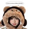 Warm Fleece Liner Earflap Hat All Age Lovely Headphones Plush Bear Hat Outdoor Activity Caps Windproof Thermal Headwear