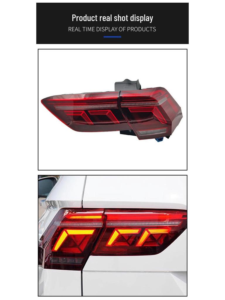 Compatible with 17-22 Tiguan: High-End LED Dynamic Taillight Assembly with Dual Reversing Light.