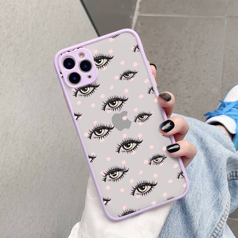 TOPLBPCS Eye Blue Evil Eye Print  for iPhone 7 8 Plus X XR XS 11 12 pro MAX Hard PC TPU Back Cover
