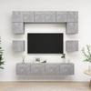 8 piece TV cabinet set concrete grey particleboard