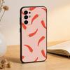 Chili Red Phone Case For Samsung S25,S24,S21,S22,S23,S30,Ultra,S20,Plus,Fe,Lite,Note,10,Black Cover