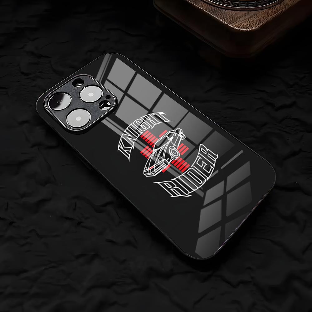 Cool K-Knight Rider Phone Case For IPhone 17 Air 16 E Pro Max 15 14 13 Mini 12 Pro 11 Max Plus Black Glass Cover