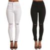 Women Casual Slim Hole Long Jeans Zippers Sexy Skinny Pants Daily Trousers