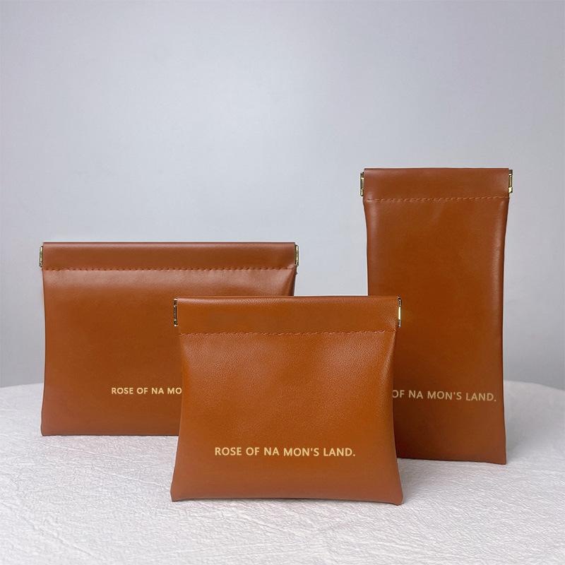 Automatic Closing Makeup Organizer Storage Bag Mini Lipstick Blush Portable Travel PU Leather Makeup Brush Tools Sunglasses Glasses Case Bag