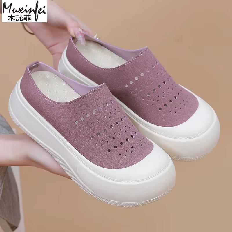 

Women S Summer Shoes Cheap Shoes Clearance Free Shipping Half Pack Sandals Women Shoes Comfort Sneakers For Women 35 фиолетовый