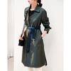 Women's Polo Collar Cotton Blend Trench Coat