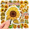 50 Sunflower Sunflower Stickers Children'S Stationery Box Decoration Pastoral Style Creative Beautification Sunflower Stickers