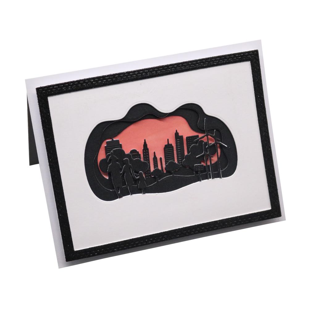Cloud Framework City Metal Silvery Stencil Embossing Cutting Dies For Diy Scrapbooking Paper Album Cards Making