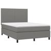 Maison Exclusive - Sommier à lattes de lit avec matelas Gris foncé 140x200cm Tissu
