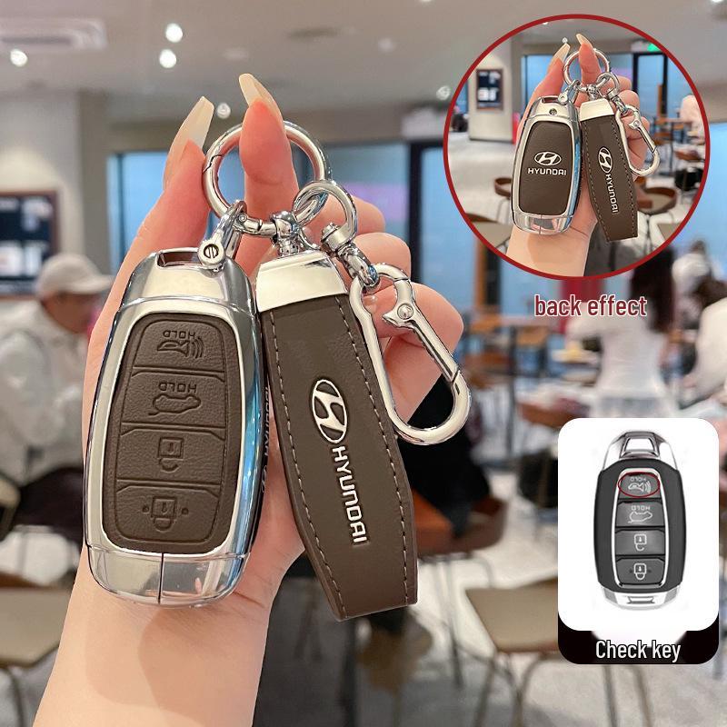 Metal Leather Protective Key Cover for 2021-22 Beijing Hyundai Custu