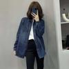 Casual Pocket Denim Blouse Loose Fit Fashion Shirt for Women Spring Fall Daily Outer Top