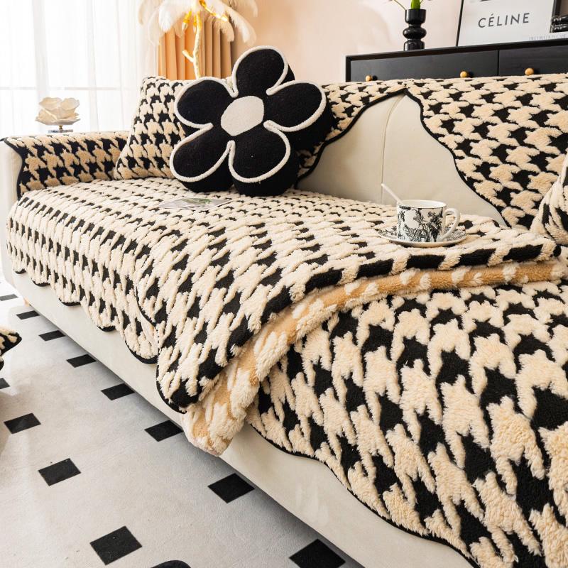 Sofa Cushion Four Seasons Universal Leather Sofa Cover Winter Thickened Fleece Autumn and Winter Cover Towel