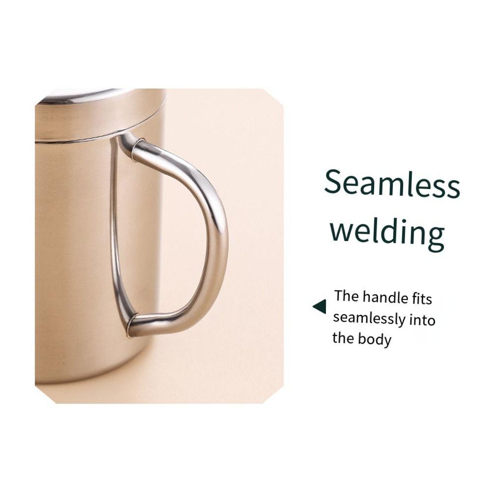 Premium Stainless Steel Coffee Mug Shatterproof Handle Travel Tumbler Jug Dishwasher Safe Unbreakable Drinking Water Cup Kids